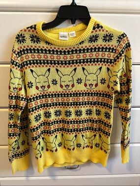 Pokemon Yellow Pikachu Pattern Kids Sweater